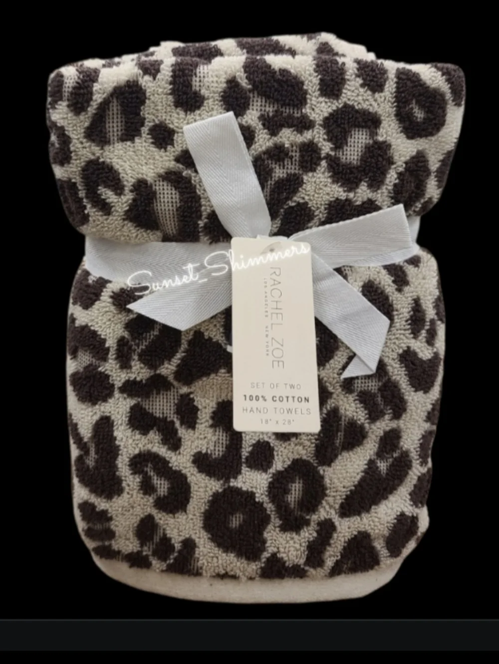 6 Piece Rachel Zoe Leopard Cheetah Animal Print Hand Towel & Washcloth Set NEW